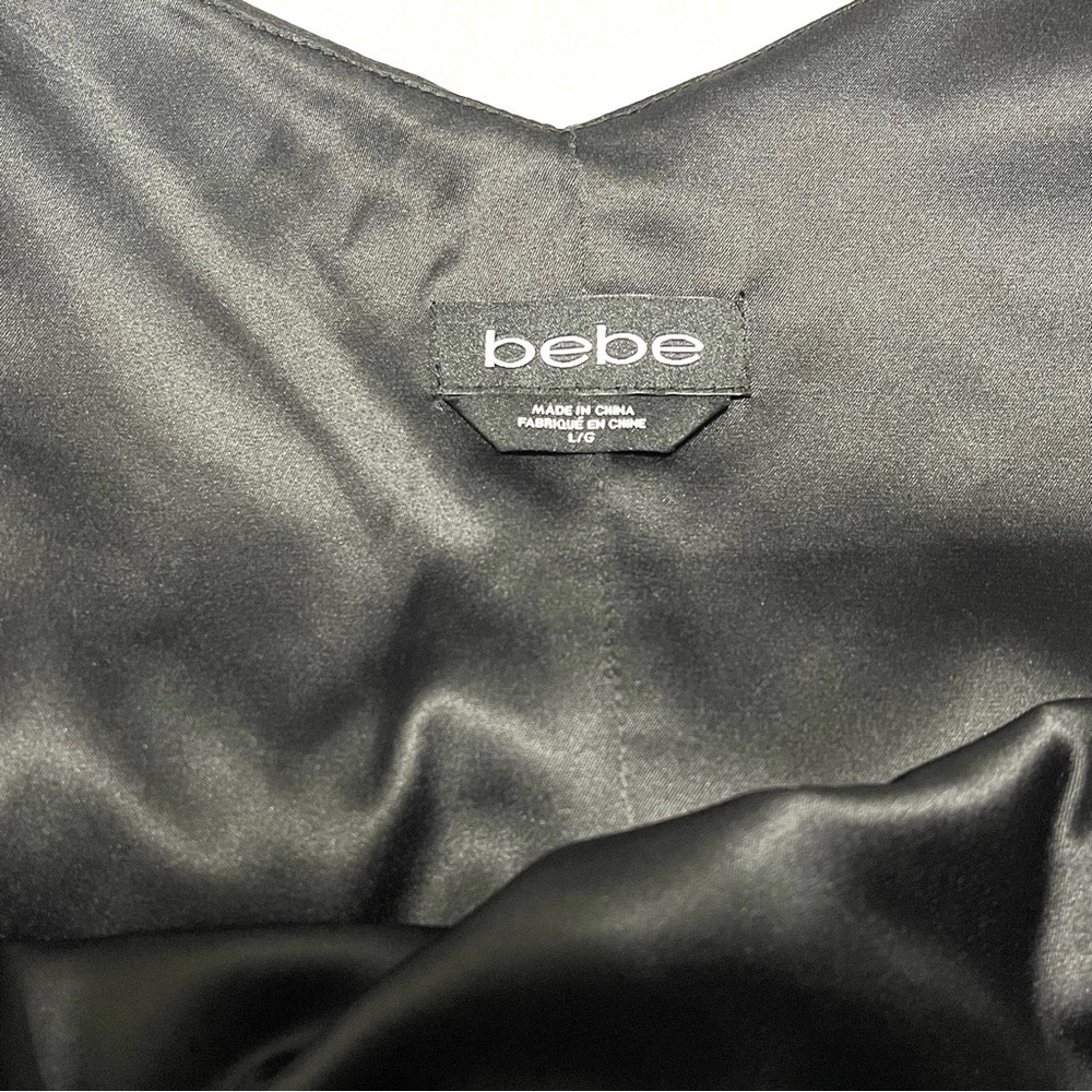 BeBe Woman Black Sequin Embellished Shift Dress Robe Tube Size L - Picture 15 of 16